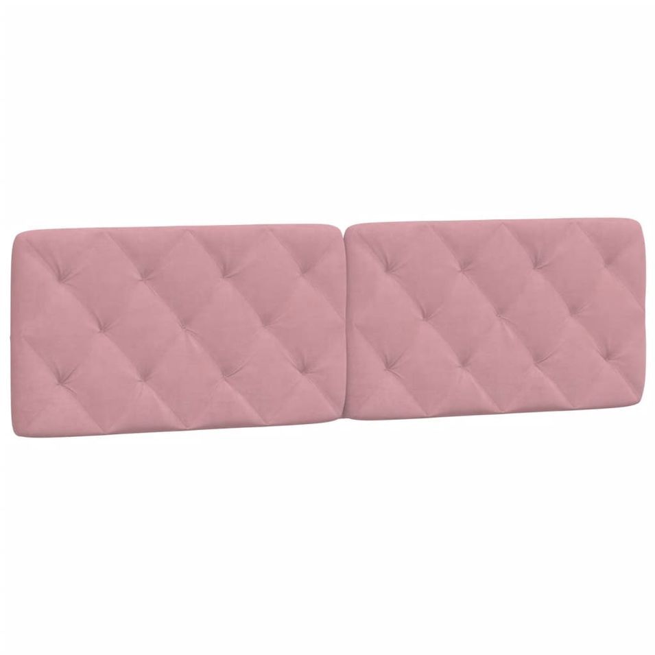 Coussin de tête de lit rose 180 cm velours - Photo n°1