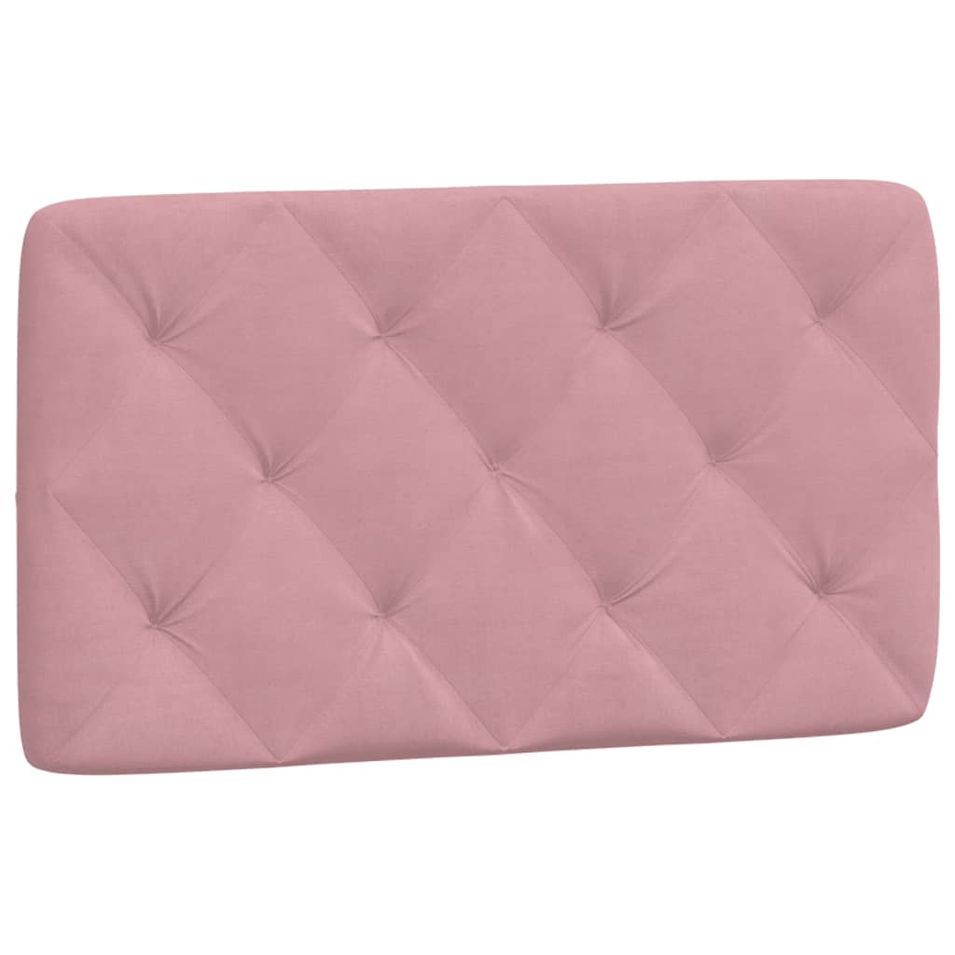 Coussin de tête de lit rose 80 cm velours - Photo n°1