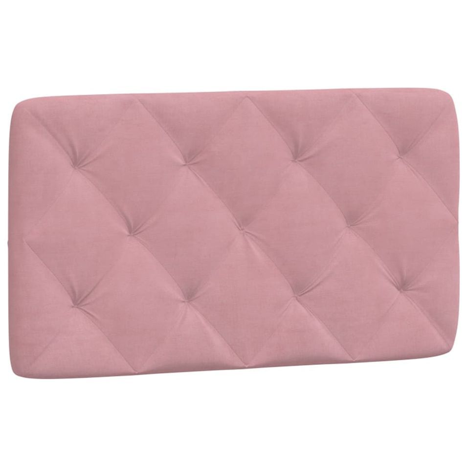 Coussin de tête de lit rose 90 cm velours - Photo n°1