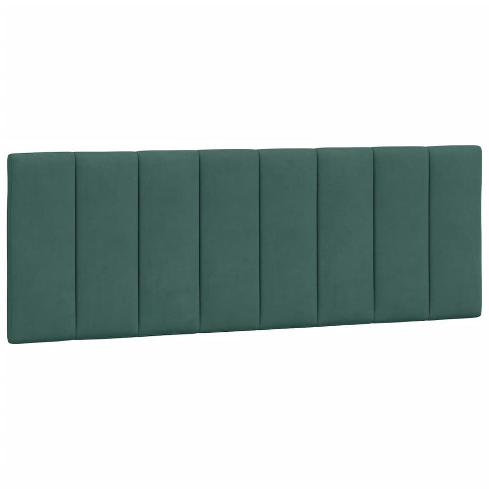 Coussin de tête de lit vert foncé 140 cm velours - Photo n°1