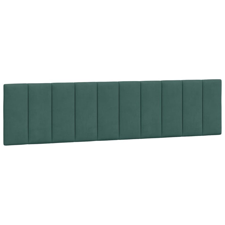 Coussin de tête de lit vert foncé 200 cm velours - Photo n°1