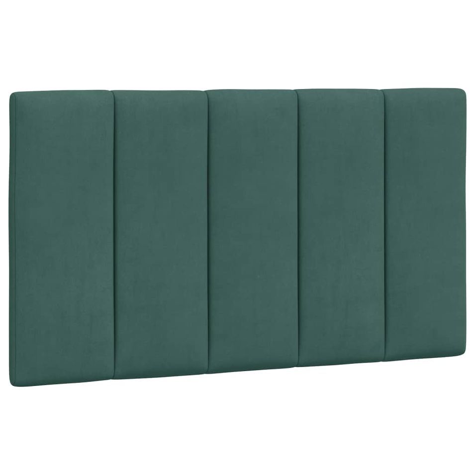 Coussin de tête de lit vert foncé 90 cm velours - Photo n°1
