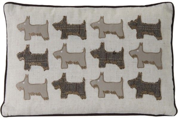 Coussin rectangulaire shabby chic coton et polyester écru Danny - Photo n°1