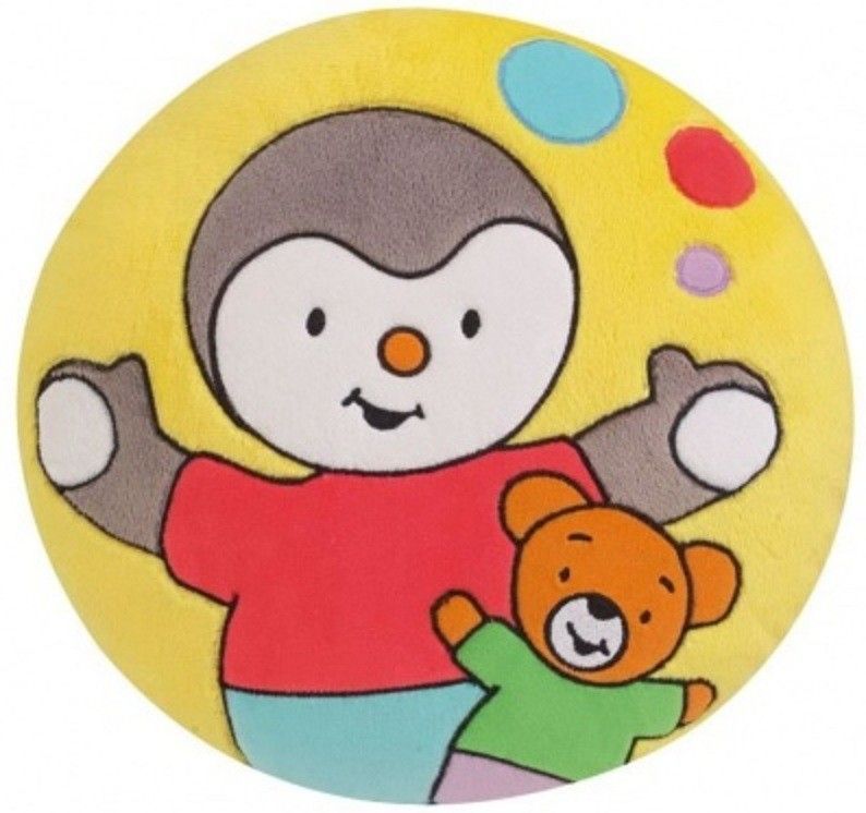 Coussin rond brodé T'Choupi - Photo n°1