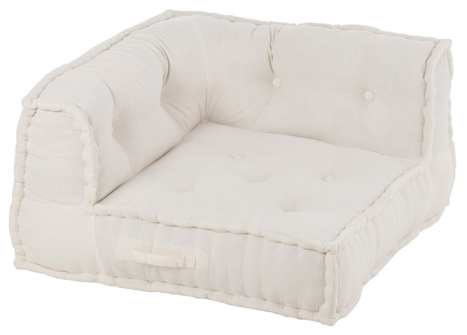 Coussin siège d'angle coton blanc Linah 75 x 79 x 46 cm - Photo n°1
