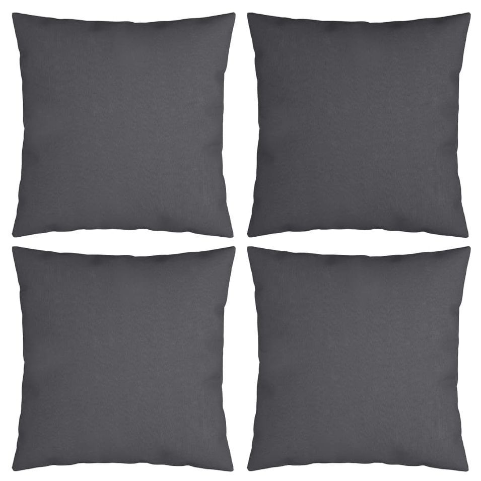 Coussins décoratifs 4 pcs Anthracite 50x50 cm Tissu - Photo n°1