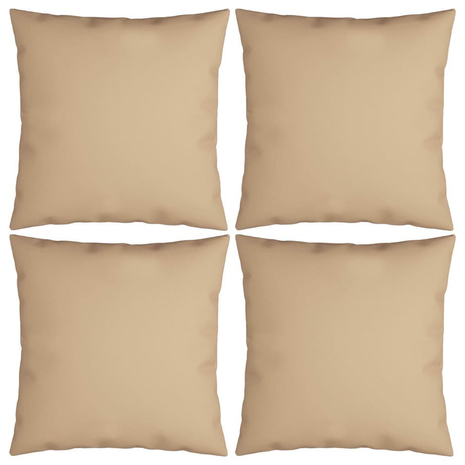Coussins décoratifs 4 pcs Beige 50x50 cm Tissu - Photo n°1