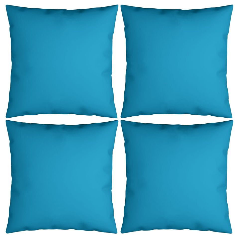 Coussins décoratifs 4 pcs Bleu 60x60 cm Tissu - Photo n°1