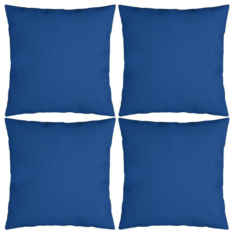 Coussins décoratifs 4 pcs Bleu royal 40x40 cm Tissu - Photo n°1