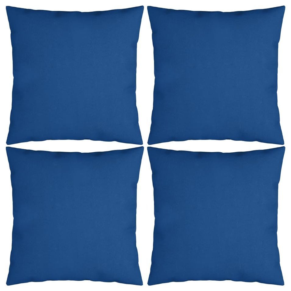 Coussins décoratifs 4 pcs Bleu royal 50x50 cm Tissu - Photo n°1