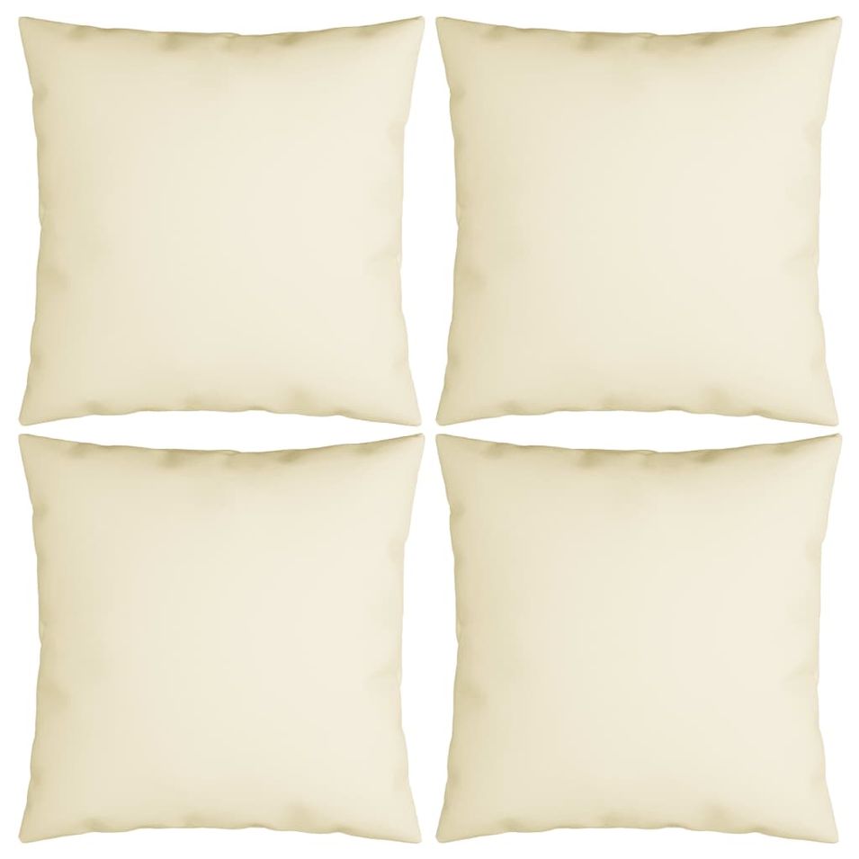 Coussins décoratifs 4 pcs Crème 40x40 cm Tissu - Photo n°1