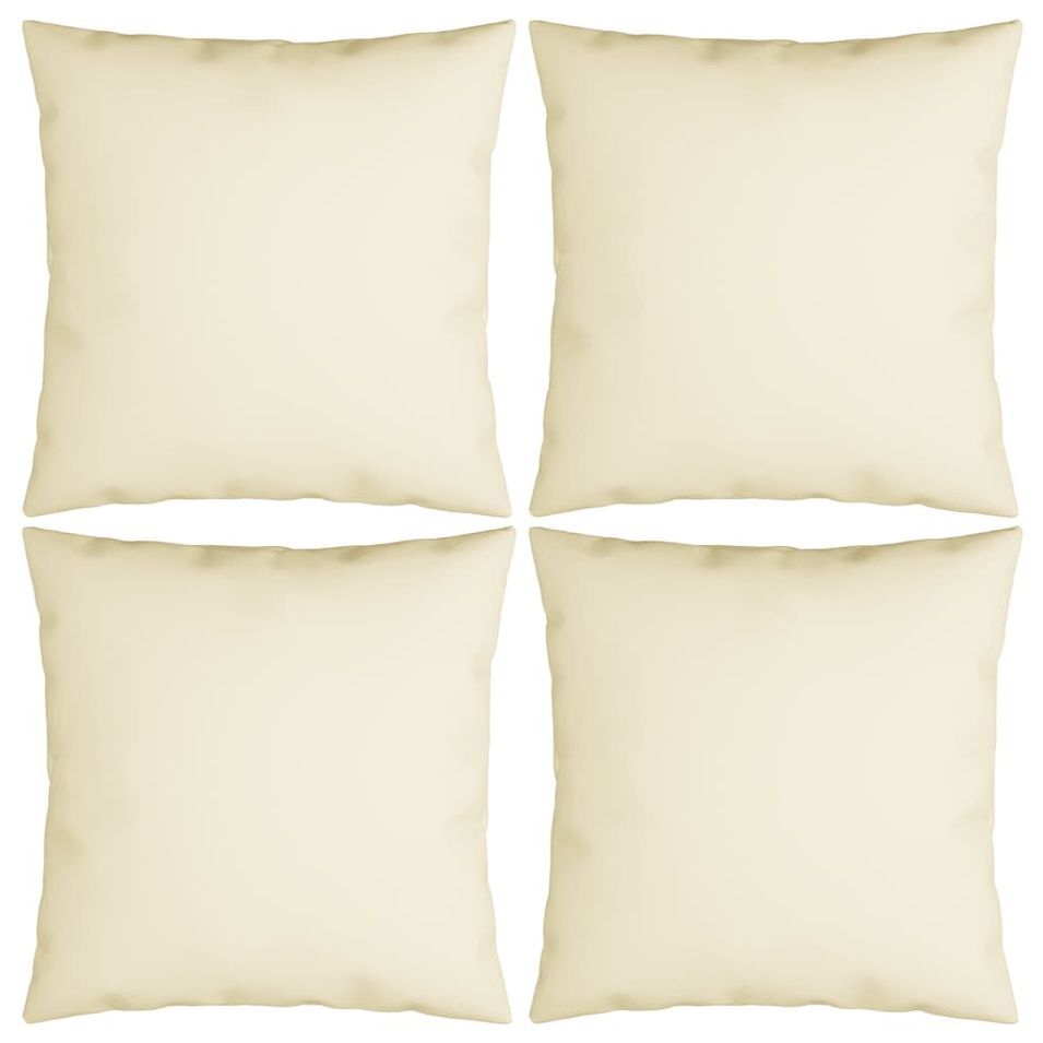 Coussins décoratifs 4 pcs Crème 60x60 cm Tissu - Photo n°1