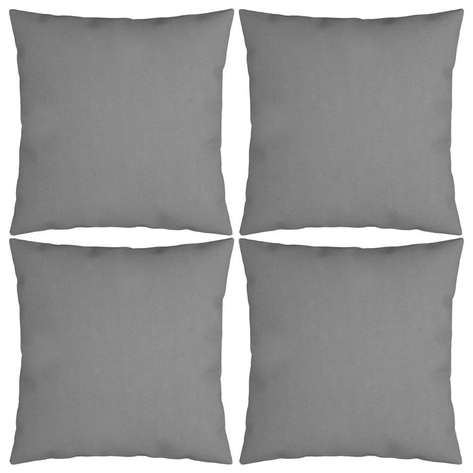 Coussins décoratifs 4 pcs Gris 50x50 cm Tissu - Photo n°1