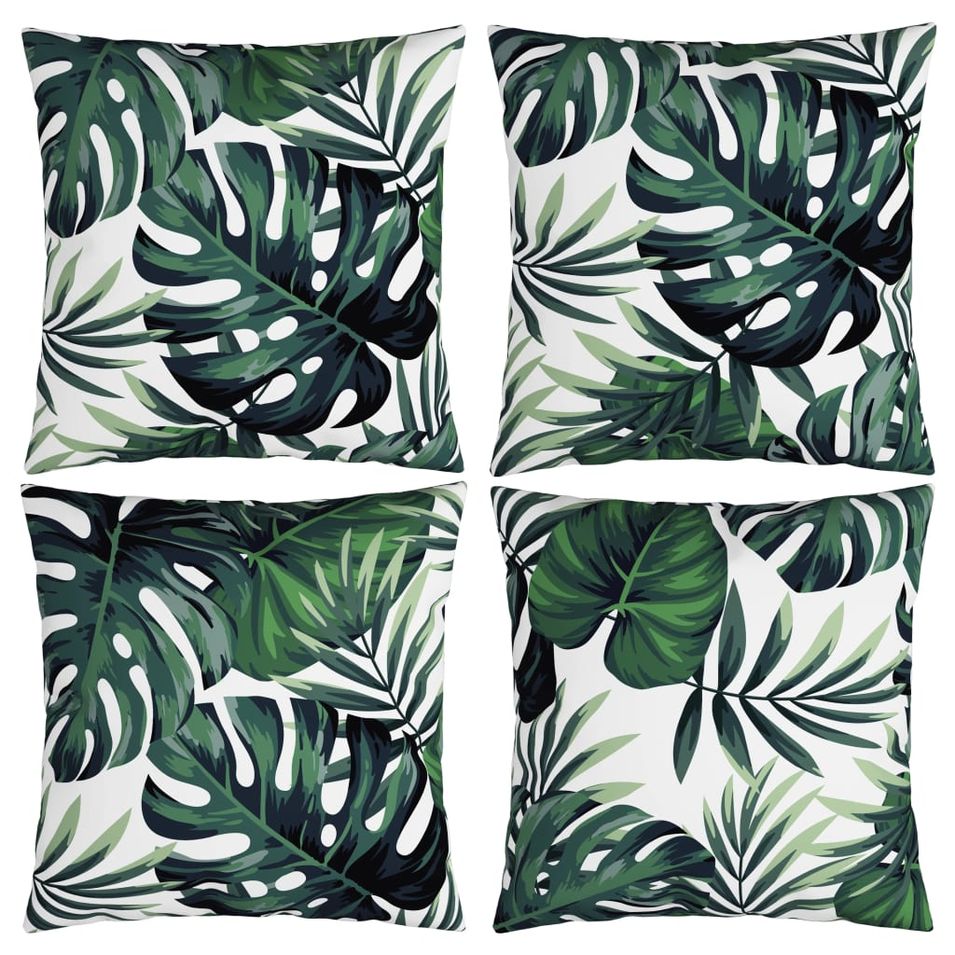 Coussins décoratifs 4 pcs Motif de feuilles 50x50 cm Tissu - Photo n°1