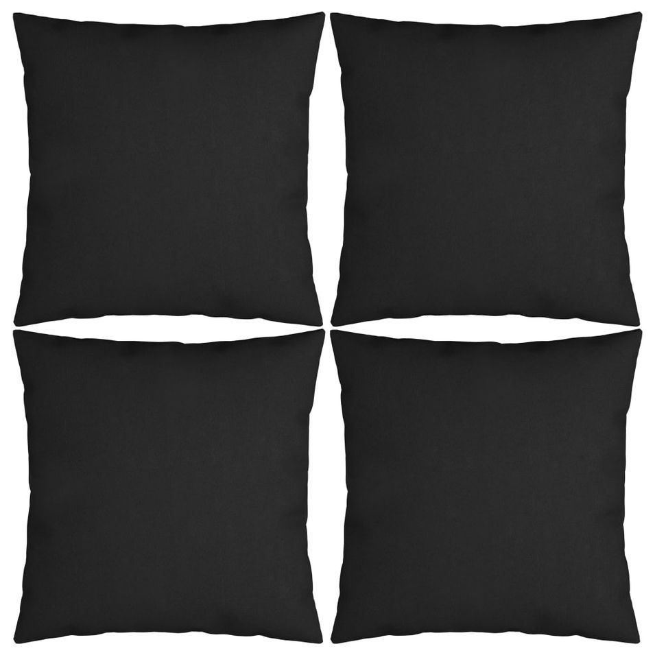 Coussins décoratifs 4 pcs Noir 50x50 cm Tissu - Photo n°1