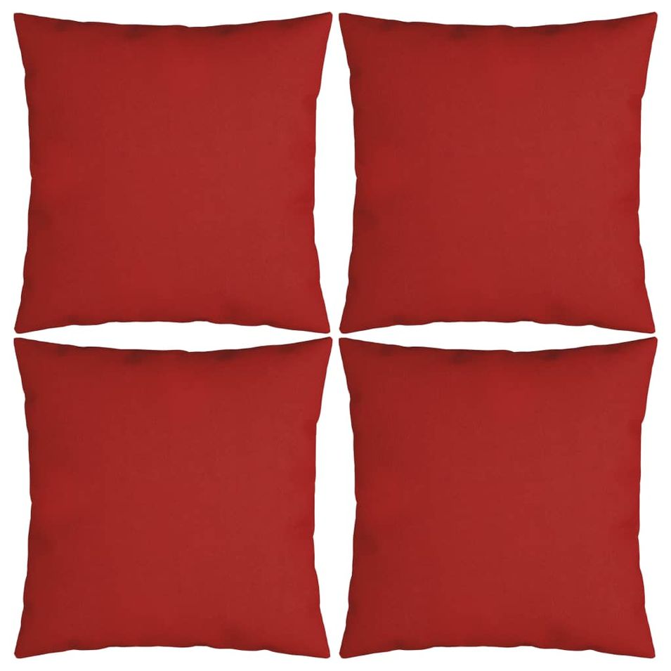 Coussins décoratifs 4 pcs rouge 50x50 cm tissu - Photo n°1