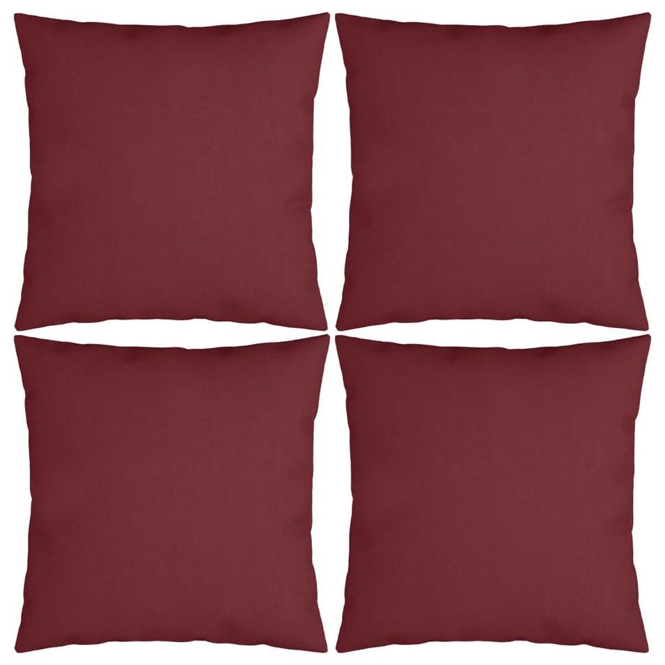 Coussins décoratifs 4 pcs Rouge bordeaux 60x60 cm Tissu - Photo n°1