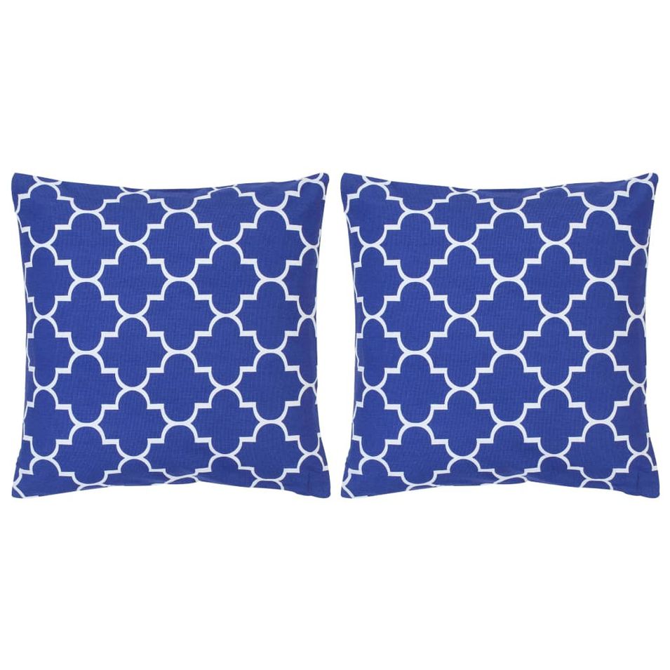 Coussins imprimés 2 pcs Bleu 40x40 cm Coton - Photo n°1