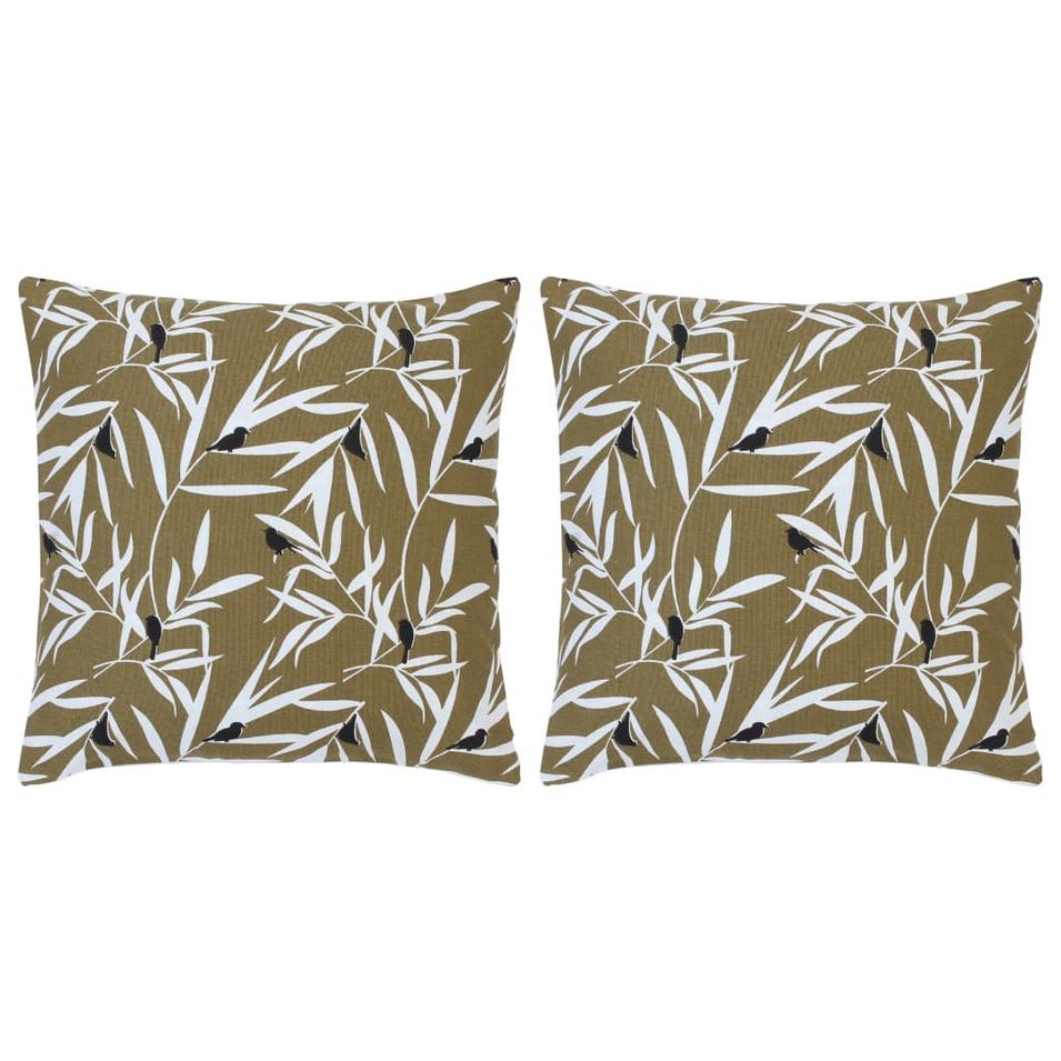 Coussins imprimés 2 pcs Taupe 40x40 cm Coton - Photo n°1