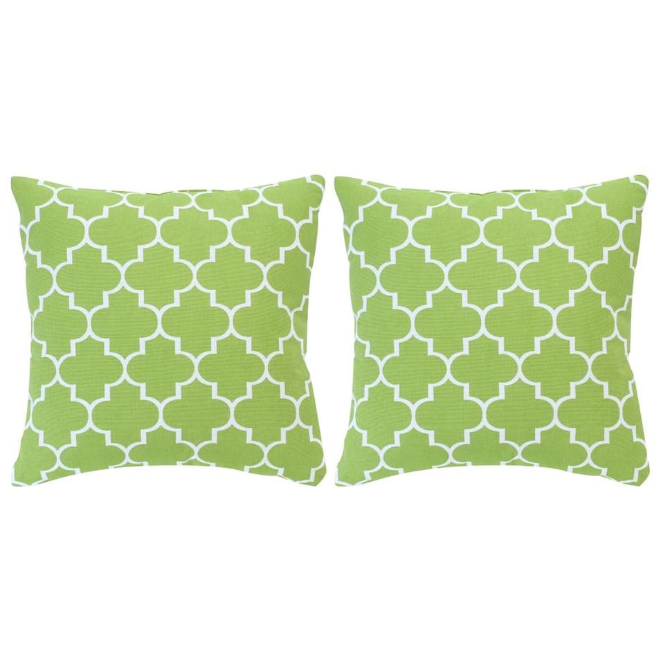 Coussins imprimés 2 pcs Vert 40x40 cm Coton 3 - Photo n°1
