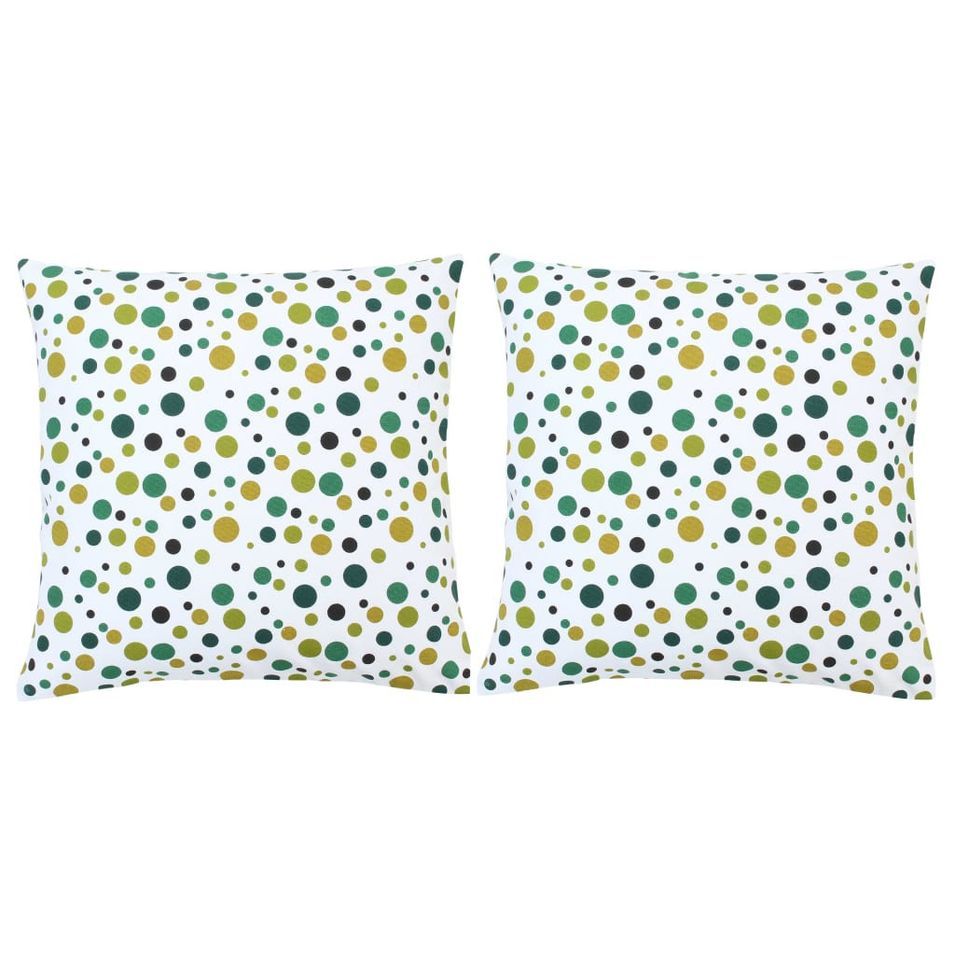 Coussins imprimés 2 pcs Vert 40x40 cm Coton 2 - Photo n°1