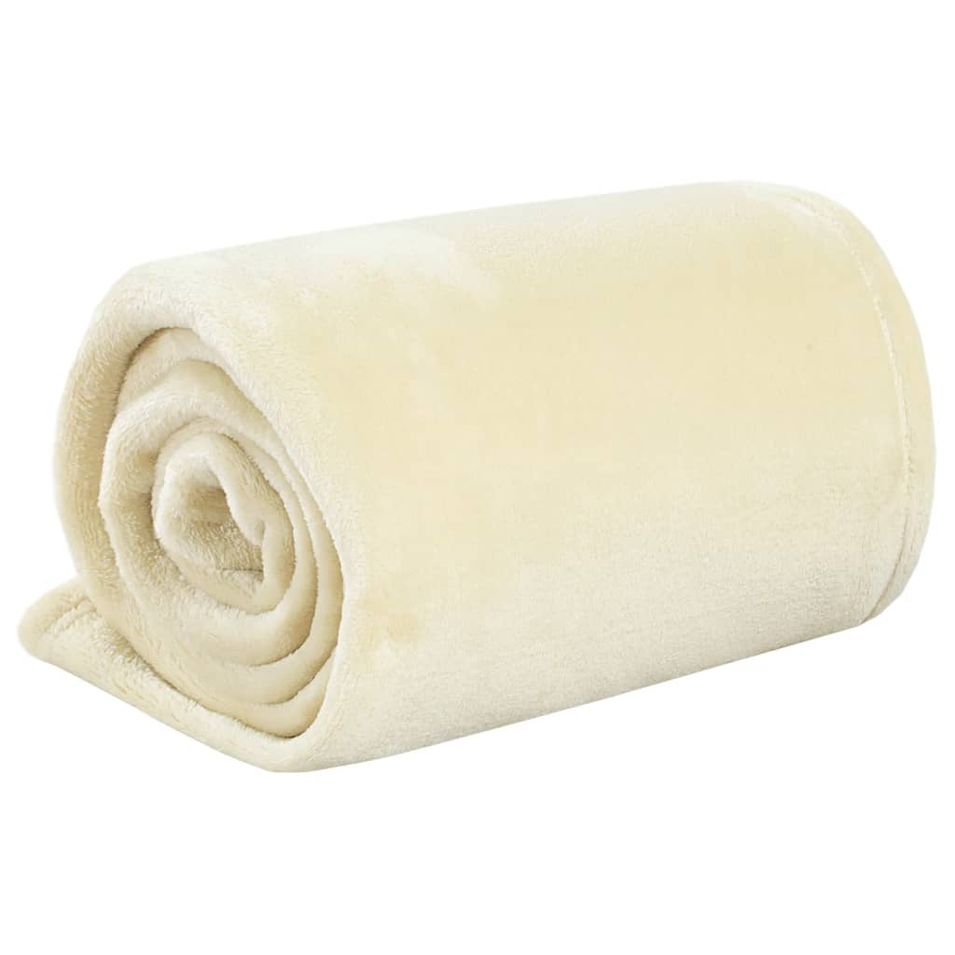 Couverture crème 200x240 cm polyester - Photo n°1