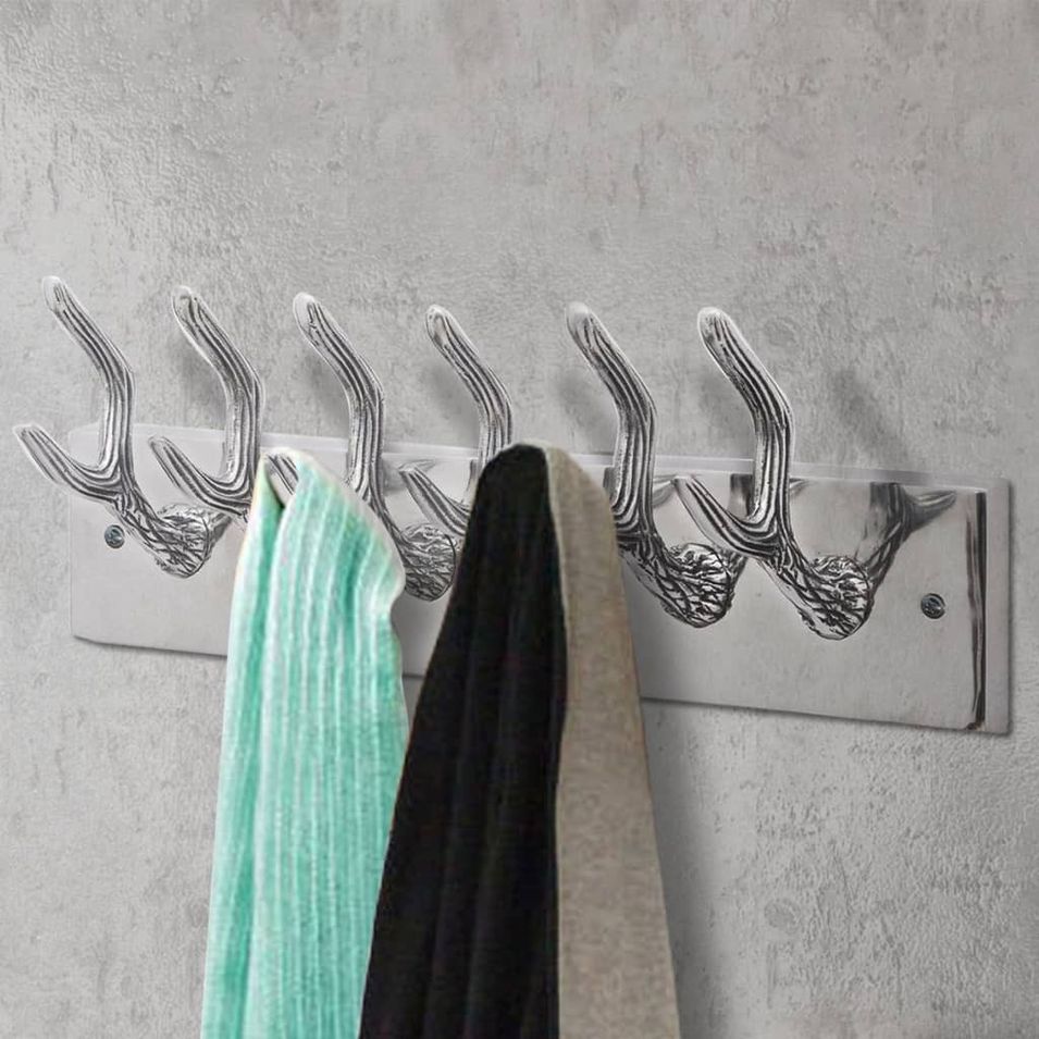 Crochets à vêtements de garde-robe 4 pcs Argenté Aluminium - Photo n°1