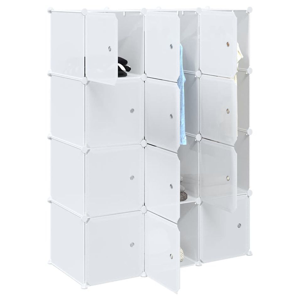 Cubes de rangement 12 pcs avec tiges de suspension PP - Photo n°1