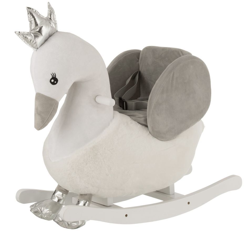 Cygne à bascule peluche blanc et gris Calio - Photo n°1