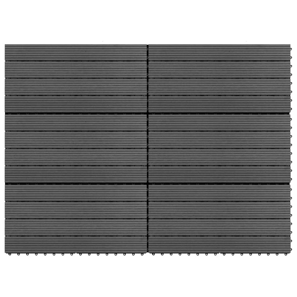 Dalles WPC 60x30 cm 6 pcs 1m² Gris - Photo n°1