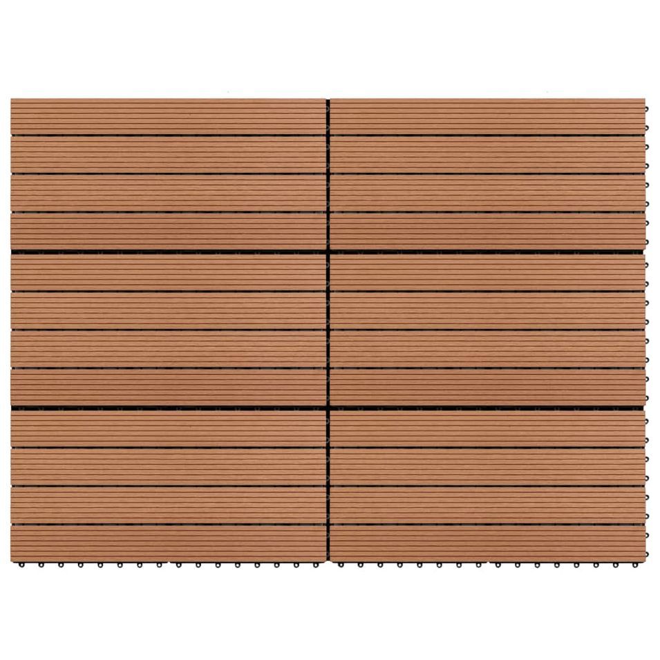 Dalles WPC 60x30 cm 6 pcs 1m² Marron - Photo n°1