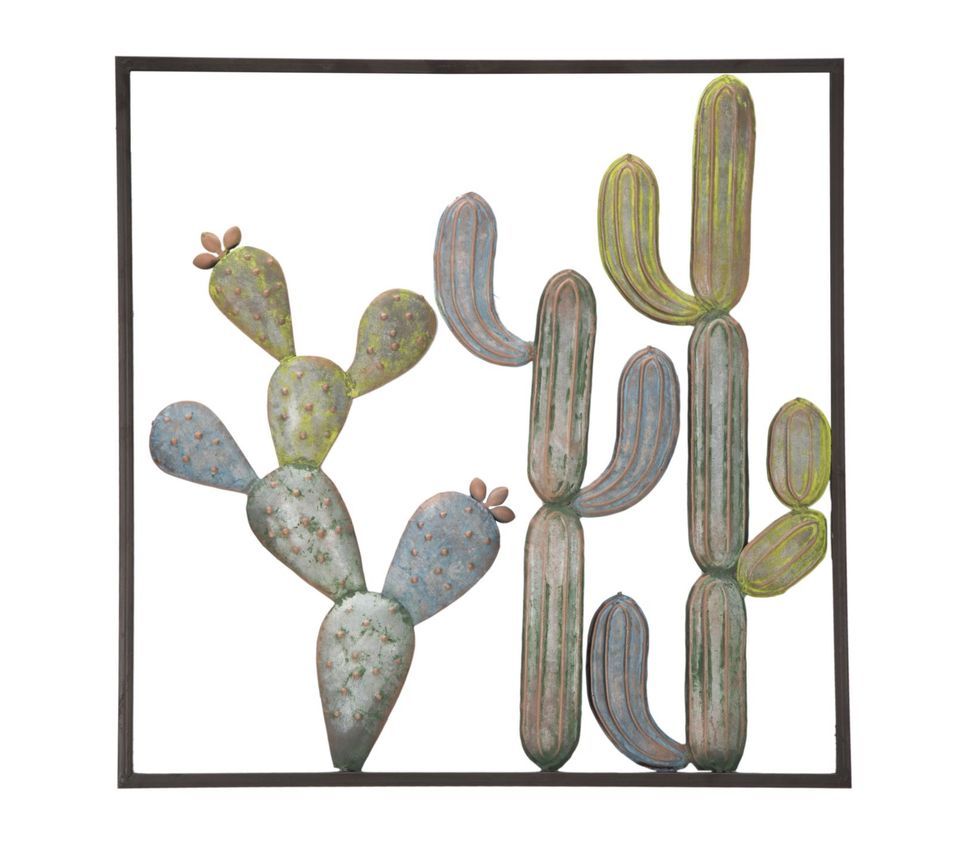 Décoration murale cadre cactus -c- cm 50x1,3x50 - Photo n°1
