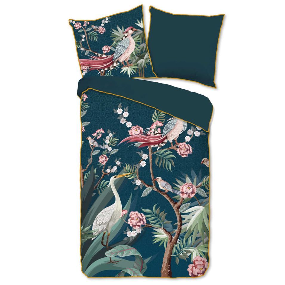 Descanso Housse de couette SARENZA 155x220 cm Bleu pétrole - Photo n°1