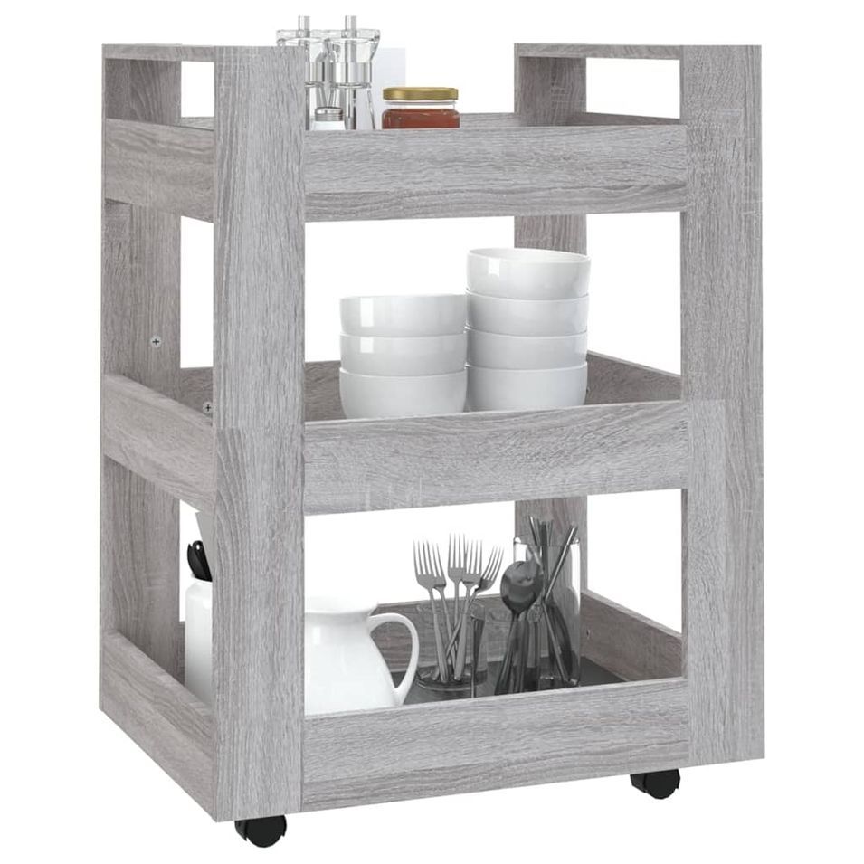 Desserte de cuisine en bois Kilona L 60 x H 80 x P 45 cm - Praticité et élégance - Photo n°1