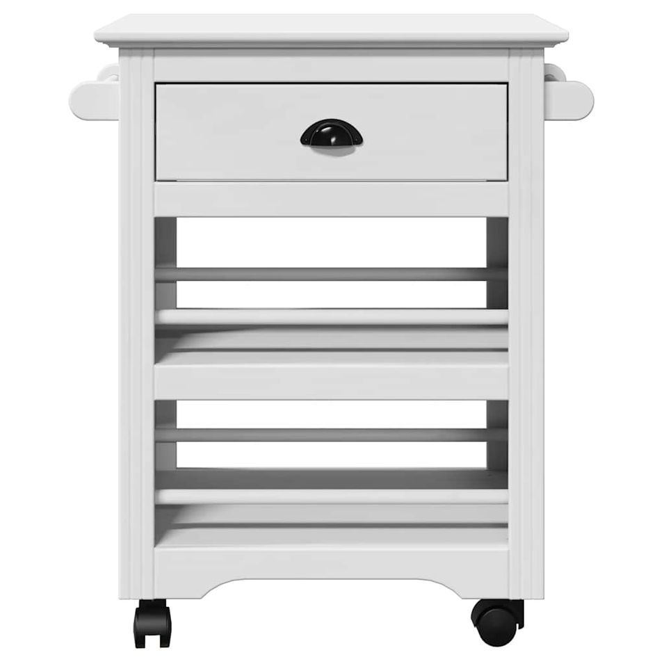 Desserte de cuisine en Pin massif Lokina 68 cm – Style rustique - Photo n°1