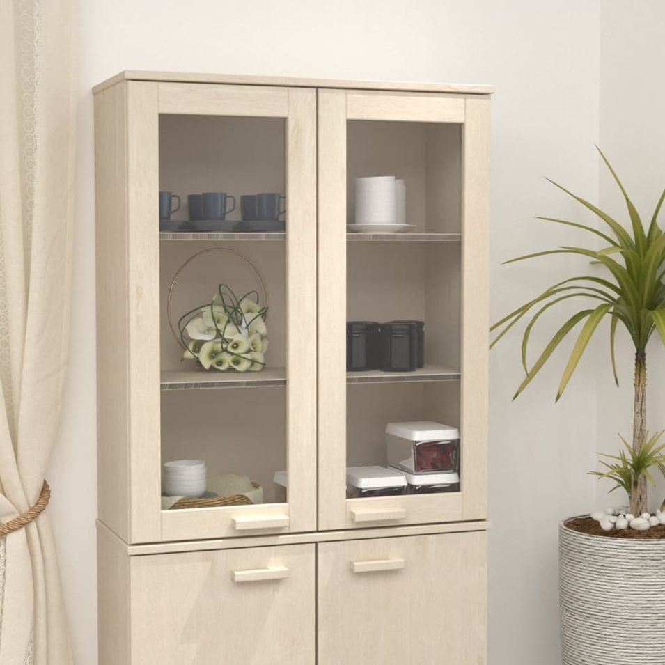 Dessus de buffet HAMAR Marron miel 85x35x100 cm Bois de pin - Photo n°1