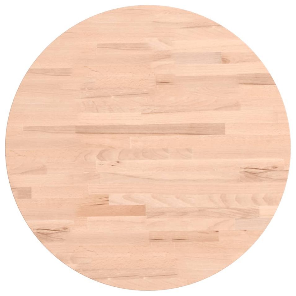 Dessus de table Ø50x2,5 cm rond bois massif de hêtre - Photo n°1