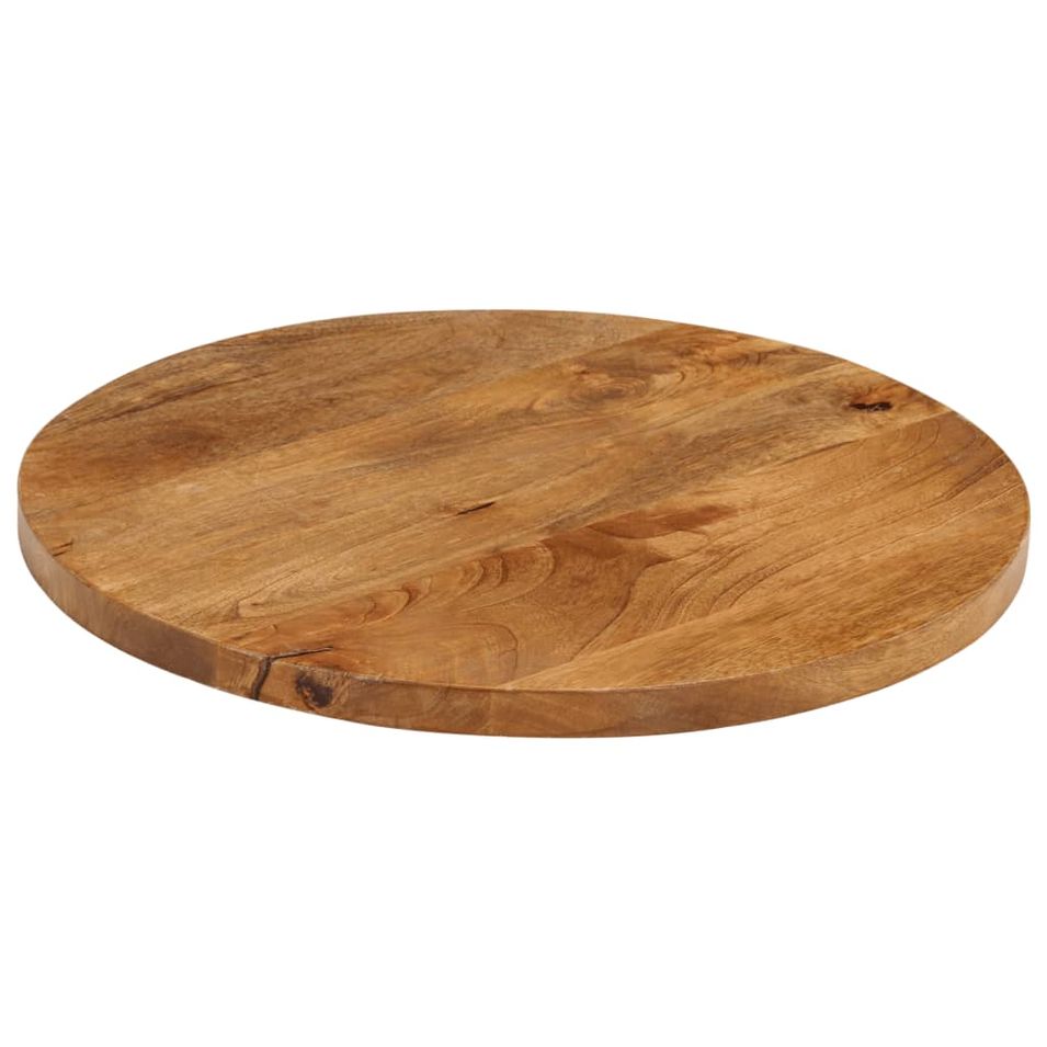 Dessus de table Ø 50x3,8 cm rond bois de manguier massif - Photo n°1