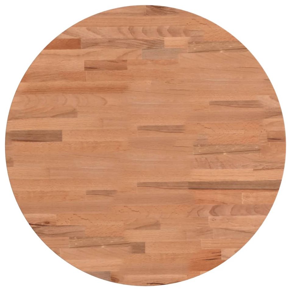 Dessus de table Ø50x4 cm rond bois massif de hêtre - Photo n°1