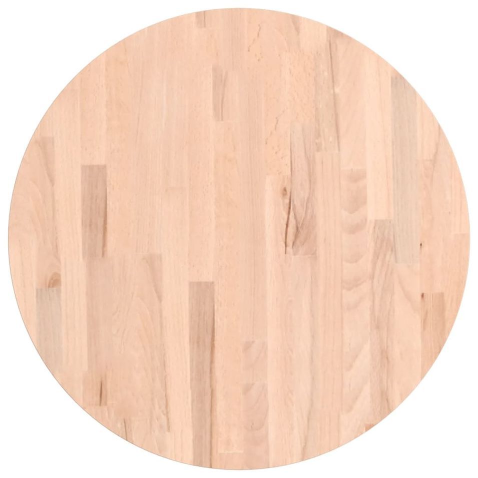 Dessus de table Ø60x4 cm rond bois massif de hêtre - Photo n°1