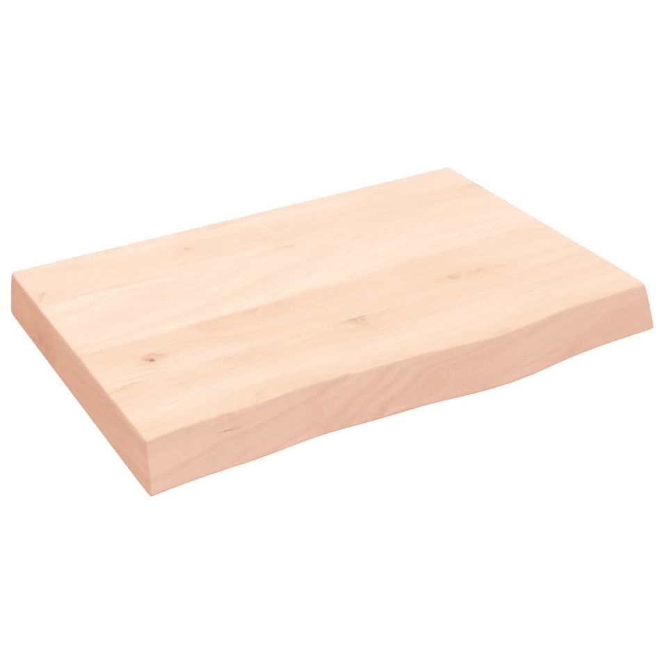 Dessus de table 60x40x(2-6) cm bois de chêne massif non traité - Photo n°1