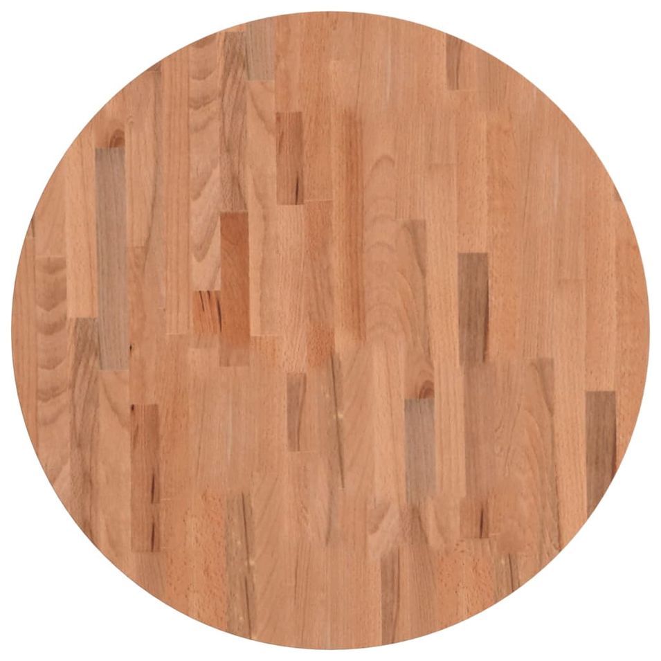 Dessus de table Ø70x2,5 cm rond bois massif de hêtre - Photo n°1