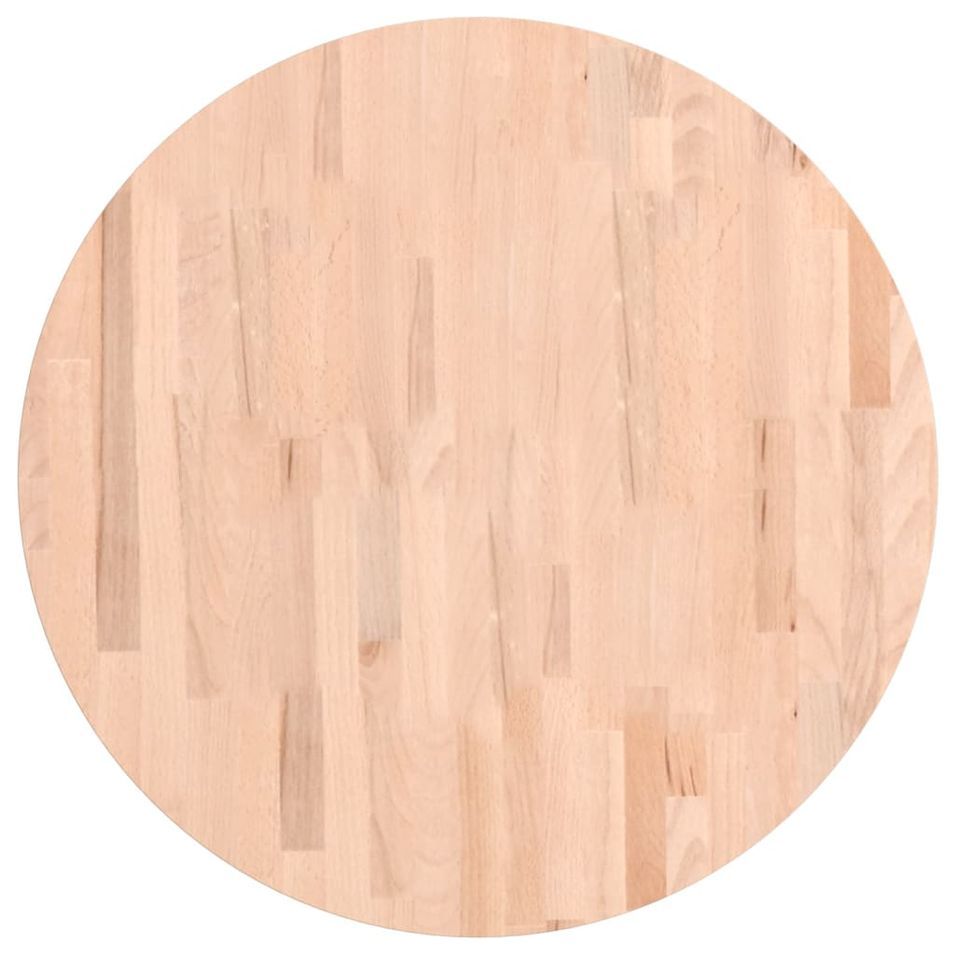 Dessus de table Ø70x2,5 cm rond bois massif de hêtre - Photo n°1