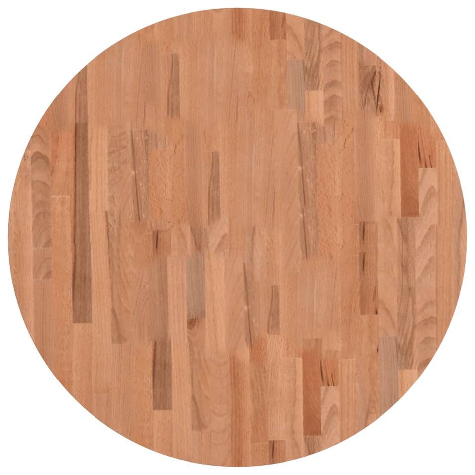 Dessus de table Ø80x1,5 cm rond bois massif de hêtre - Photo n°1