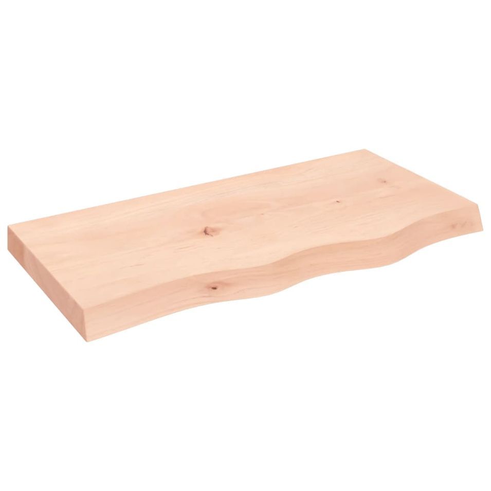 Dessus de table 80x40x(2-6) cm bois de chêne massif non traité - Photo n°1