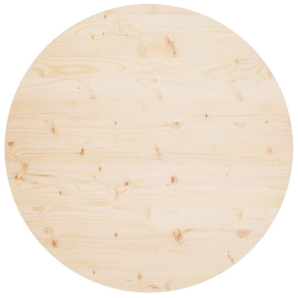Dessus de table Ø90x2,5 cm Bois de pin massif - Photo n°1