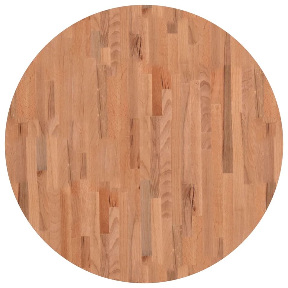 Dessus de table Ø90x4 cm rond bois massif de hêtre - Photo n°1
