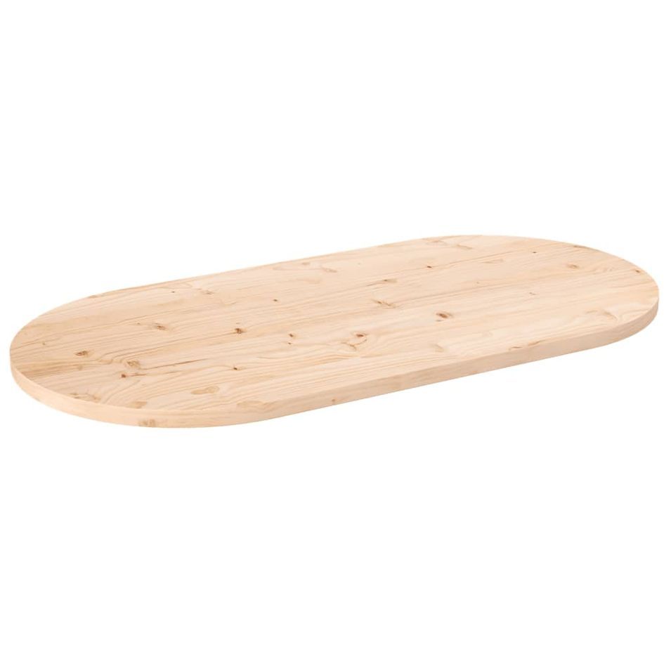 Dessus de table 90x45x2,5 cm bois de pin massif ovale - Photo n°1