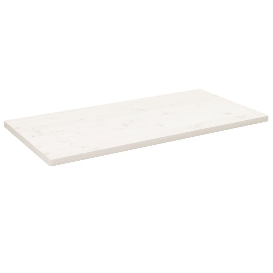 Dessus de table blanc 110x60x2,5 cm bois de pin massif - Photo n°1