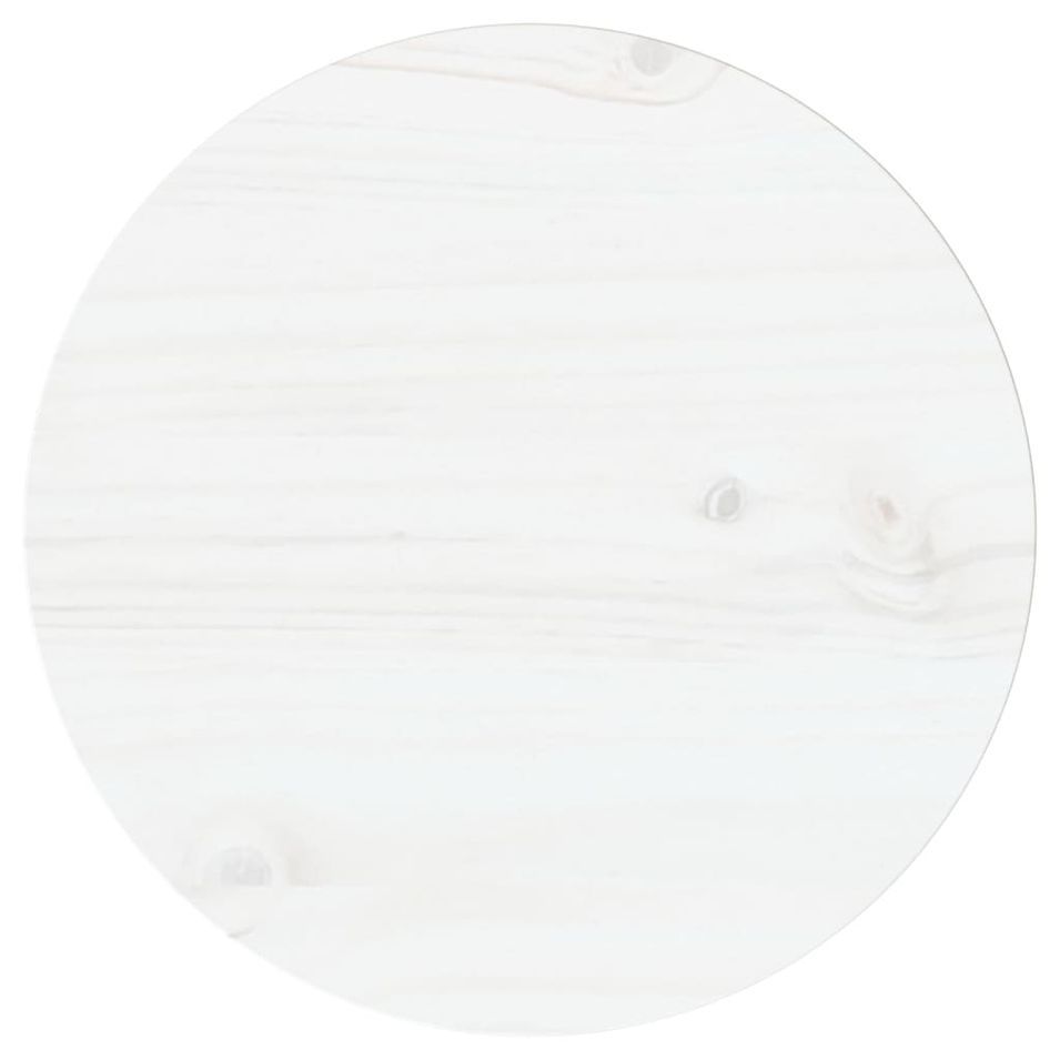 Dessus de table Blanc Ø30x2,5 cm Bois de pin massif - Photo n°1